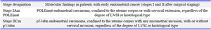 Table 2. FIGO 2023 staging of endometrial cancer and molecular classification